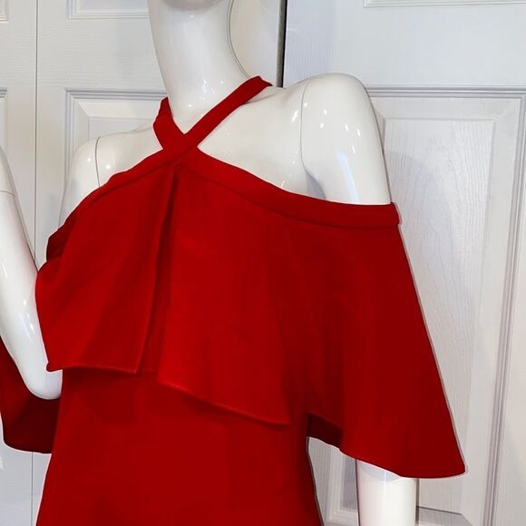 New Carmen Marc Valvo Collection red Dress - Picture 5 of 9